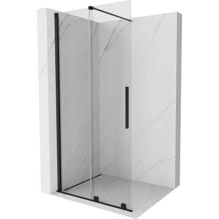Mexen Velar ścianka prysznicowa rozsuwana Walk-in 120 x 200 cm, transparent 8 mm, czarna - 871-120-000-03-70