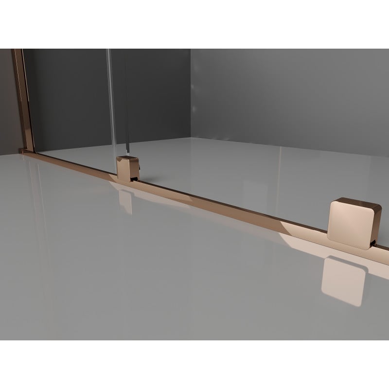 Mexen Velar ścianka prysznicowa rozsuwana Walk-in 80 x 200 cm, transparent 8 mm, różowe złoto - 871-080-000-03-60