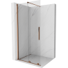 Mexen Velar ścianka prysznicowa rozsuwana Walk-in 120 x 200 cm, transparent 8 mm, różowe złoto - 871-120-000-03-60