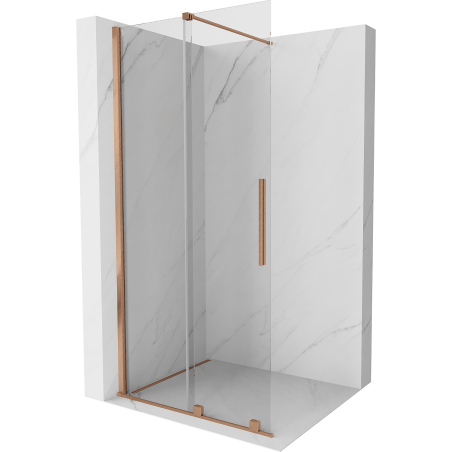 Mexen Velar ścianka prysznicowa rozsuwana Walk-in 100 x 200 cm, transparent 8 mm, miedź szczotkowana - 871-100-000-03-65