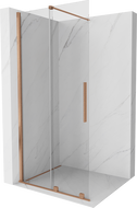 Mexen Velar ścianka prysznicowa rozsuwana Walk-in 120 x 200 cm, transparent 8 mm, miedź szczotkowana - 871-120-000-03-65
