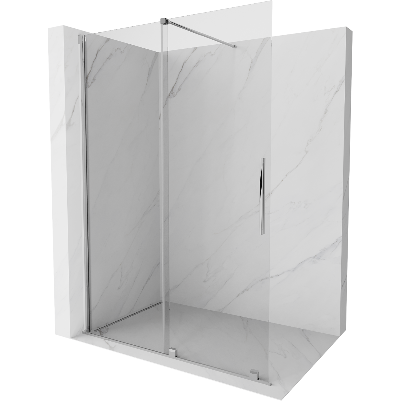 Mexen Velar ścianka prysznicowa rozsuwana Walk-in 150 x 200 cm, transparent 8 mm, chrom - 871-150-000-03-01