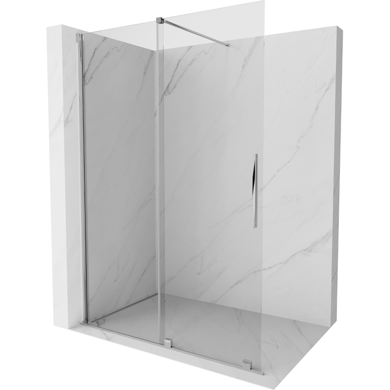 Mexen Velar ścianka prysznicowa rozsuwana Walk-in 160 x 200 cm, transparent 8 mm, chrom - 871-160-000-03-01