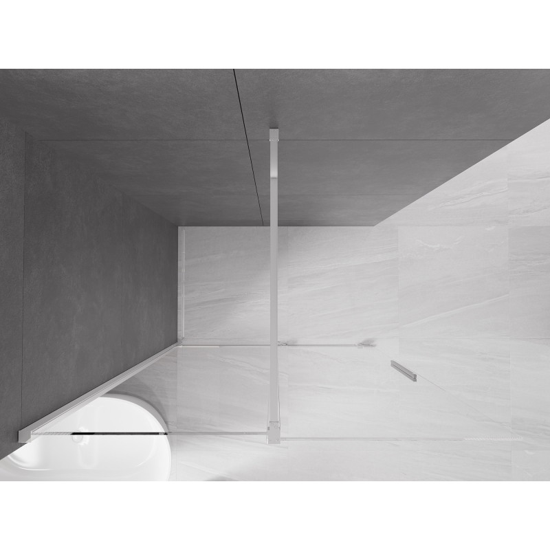 Mexen Velar ścianka prysznicowa rozsuwana Walk-in 160 x 200 cm, transparent 8 mm, chrom - 871-160-000-03-01
