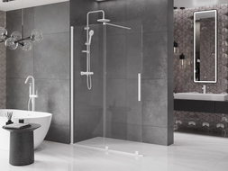 Mexen Velar ścianka prysznicowa rozsuwana Walk-in 150 x 200 cm, transparent 8 mm, biała - 871-150-000-03-20