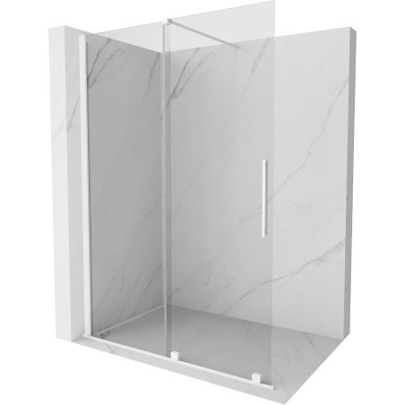 Mexen Velar ścianka prysznicowa rozsuwana Walk-in 140 x 200 cm, transparent 8 mm, biała - 871-140-000-03-20
