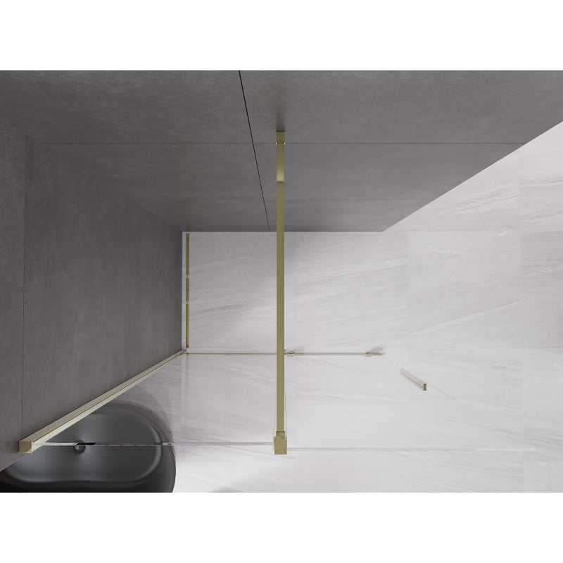 Mexen Velar ścianka prysznicowa rozsuwana Walk-in 140 x 200 cm, transparent 8 mm, złota - 871-140-000-03-50