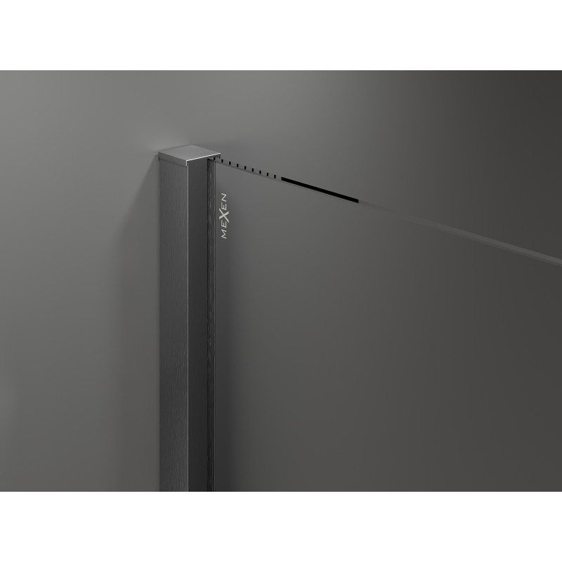 Mexen Velar ścianka prysznicowa rozsuwana Walk-in 80 x 200 cm, transparent 8 mm, gun gray szczotkowany - 871-080-000-03-66