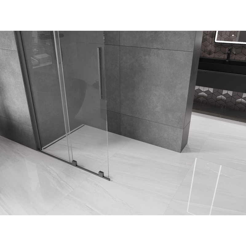 Mexen Velar ścianka prysznicowa rozsuwana Walk-in 85 x 200 cm, transparent 8 mm, gun gray szczotkowany - 871-085-000-03-66