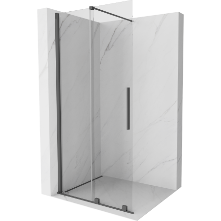 Mexen Velar ścianka prysznicowa rozsuwana Walk-in 100 x 200 cm, transparent 8 mm, gun gray szczotkowany - 871-100-000-03-66
