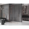 Mexen Velar ścianka prysznicowa rozsuwana Walk-in 150 x 200 cm, transparent 8 mm, różowe złoto - 871-150-000-03-60