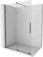 Mexen Velar ścianka prysznicowa rozsuwana Walk-in 160 x 200 cm, transparent 8 mm, gun gray szczotkowany - 871-160-000-03-66