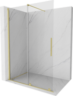 Mexen Velar ścianka prysznicowa rozsuwana Walk-in 140 x 200 cm, transparent 8 mm, złota szczotkowana - 871-140-000-03-55