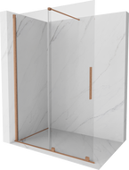 Mexen Velar ścianka prysznicowa rozsuwana Walk-in 130 x 200 cm, transparent 8 mm, miedź szczotkowana - 871-130-000-03-65