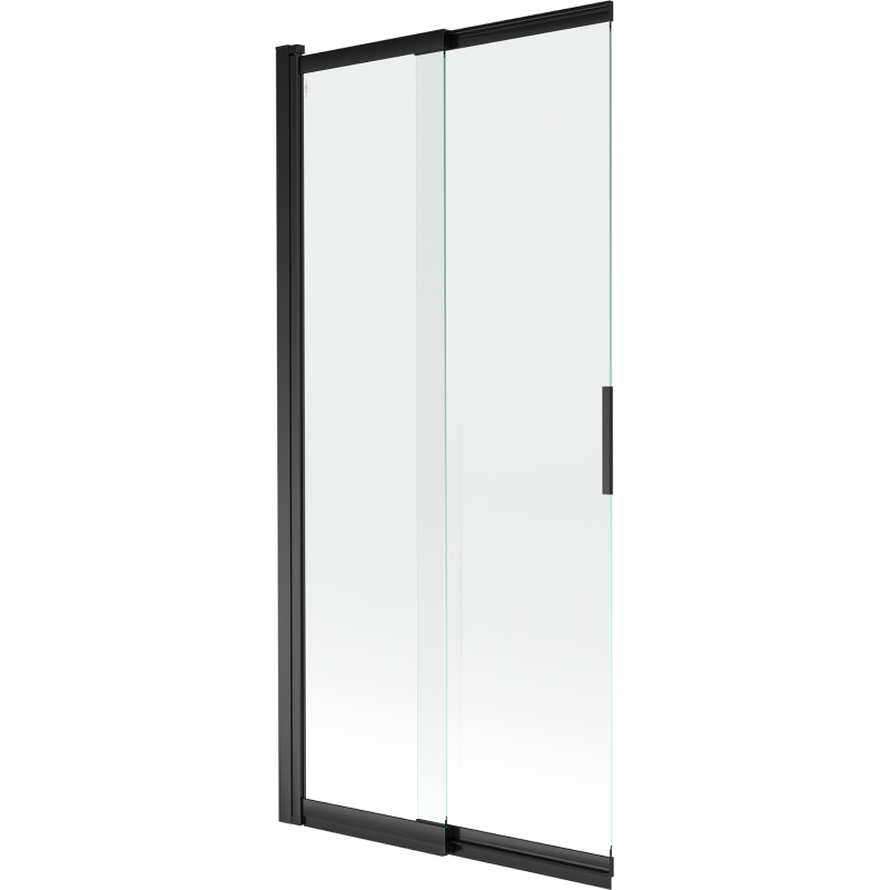 Mexen Fox parawan nawannowy 2-skrzydłowy przesuwny 85 x 150 cm, transparent, czarny - 891-085-002-70-00