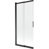 Mexen Fox parawan nawannowy 2-skrzydłowy przesuwny 85 x 150 cm, transparent, czarny - 891-085-002-70-00