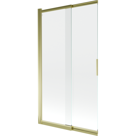 Mexen Fox parawan nawannowy 2-skrzydłowy przesuwny 100 x 150 cm, transparent, złoty - 891-100-002-50-00