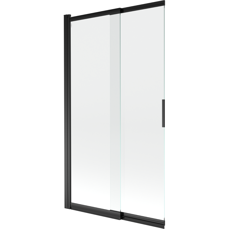 Mexen Fox parawan nawannowy 2-skrzydłowy przesuwny 100 x 150 cm, transparent, czarny - 891-100-002-70-00