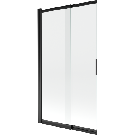 Mexen Fox parawan nawannowy 2-skrzydłowy przesuwny 100 x 150 cm, transparent, czarny - 891-100-002-70-00