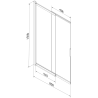 Mexen Fox parawan nawannowy 2-skrzydłowy przesuwny 85 x 150 cm, transparent, czarny - 891-085-002-70-00