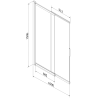 Mexen Fox parawan nawannowy 2-skrzydłowy przesuwny 100 x 150 cm, transparent, chrom - 891-100-002-01-00