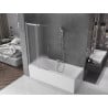Mexen Fox parawan nawannowy 2-skrzydłowy przesuwny 85 x 150 cm, szron, chrom - 891-085-002-01-30