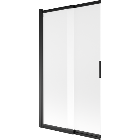 Mexen Fox parawan nawannowy 2-skrzydłowy przesuwny 100 x 150 cm, szron, czarny - 891-100-002-70-30