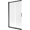 Mexen Fox parawan nawannowy 2-skrzydłowy przesuwny 100 x 150 cm, szron, czarny - 891-100-002-70-30