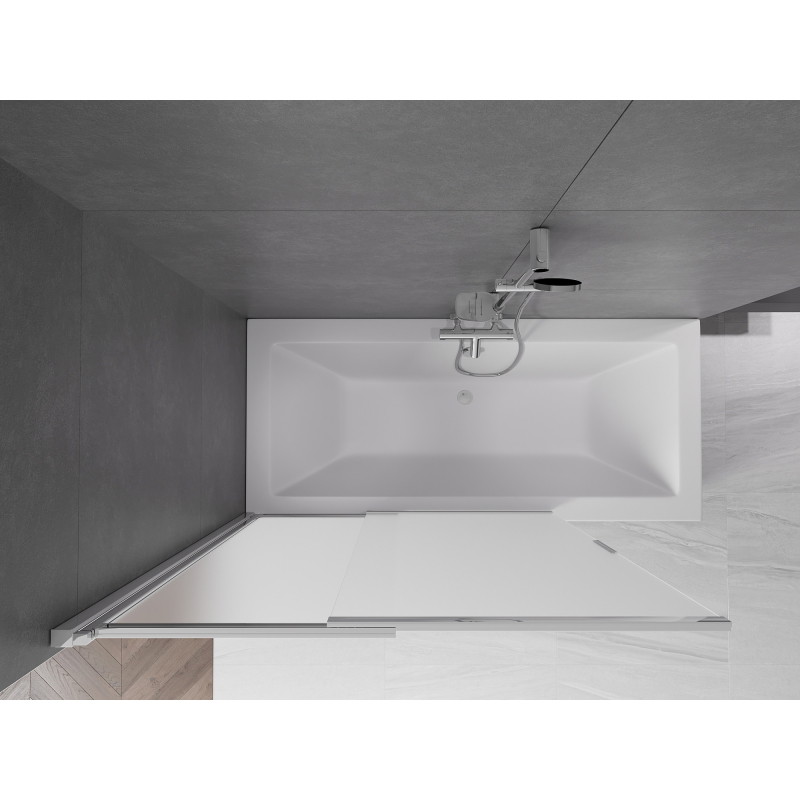 Mexen Fox parawan nawannowy 2-skrzydłowy przesuwny 120 x 150 cm, szron, chrom - 891-120-002-01-30