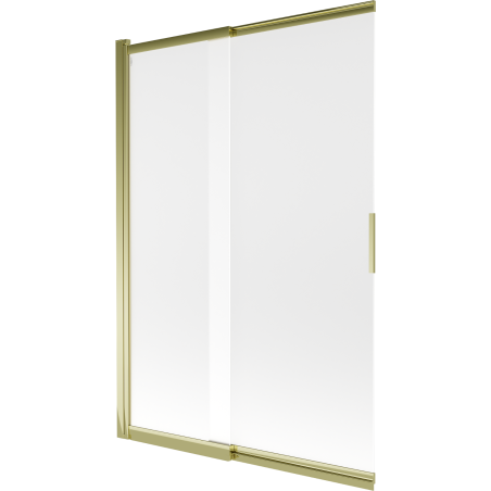 Mexen Fox parawan nawannowy 2-skrzydłowy przesuwny 120 x 150 cm, szron, złoty - 891-120-002-50-30
