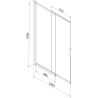 Mexen Fox parawan nawannowy 2-skrzydłowy przesuwny 120 x 150 cm, szron, złoty - 891-120-002-50-30