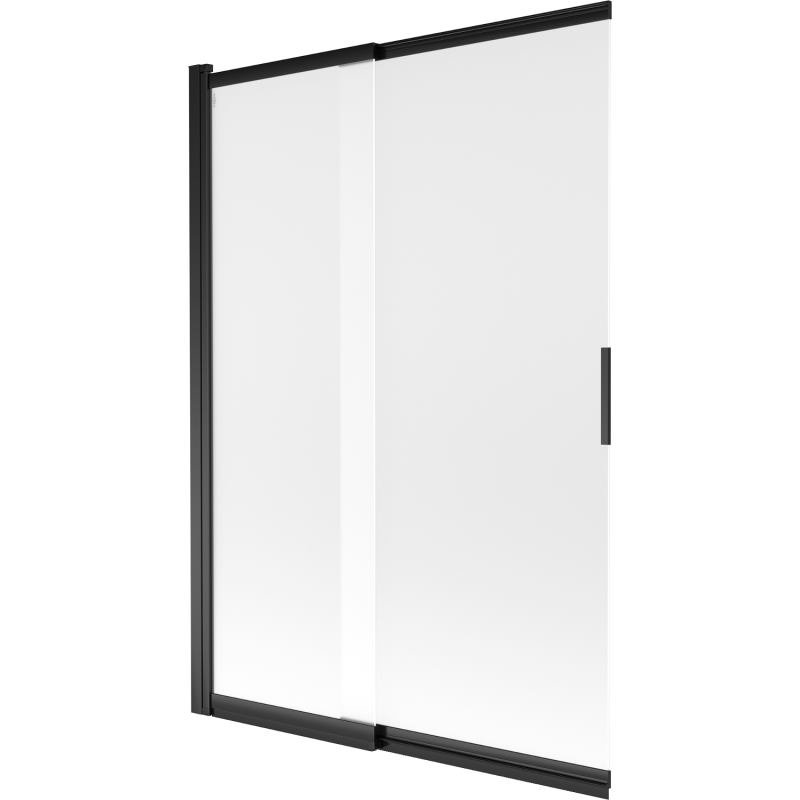 Mexen Fox parawan nawannowy 2-skrzydłowy przesuwny 120 x 150 cm, szron, czarny - 891-120-002-70-30