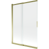 Mexen Fox parawan nawannowy 2-skrzydłowy przesuwny 120 x 150 cm, transparent, złoty - 891-120-002-50-00