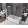 Mexen Fox parawan nawannowy 2-skrzydłowy przesuwny 120 x 150 cm, szron, złoty - 891-120-002-50-30