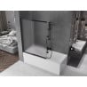 Mexen Fox parawan nawannowy 2-skrzydłowy przesuwny 120 x 150 cm, szron, czarny - 891-120-002-70-30