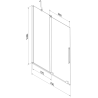 Mexen Velar parawan nawannowy 2-skrzydłowy rozsuwany 70 x 150 cm, transparent, chrom - 896-070-000-01-01