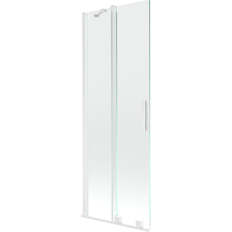 Mexen Velar parawan nawannowy 2-skrzydłowy rozsuwany 75 x 150 cm, transparent, biały - 896-075-000-01-20