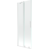 Mexen Velar parawan nawannowy 2-skrzydłowy rozsuwany 75 x 150 cm, transparent, biały - 896-075-000-01-20