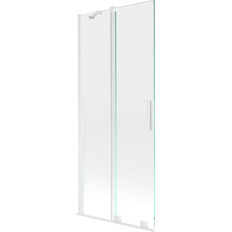 Mexen Velar parawan nawannowy 2-skrzydłowy rozsuwany 85 x 150 cm, transparent, biały - 896-085-000-01-20
