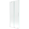 Mexen Velar parawan nawannowy 2-skrzydłowy rozsuwany 85 x 150 cm, transparent, biały - 896-085-000-01-20