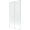 Mexen Velar parawan nawannowy 2-skrzydłowy rozsuwany 90 x 150 cm, transparent, biały - 896-090-000-01-20