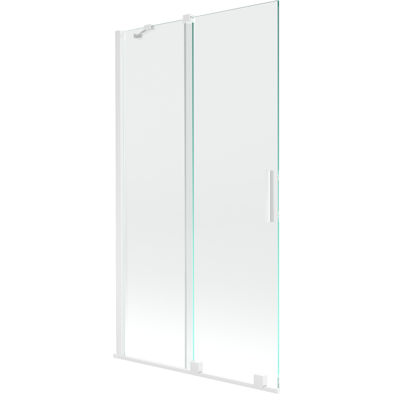 Mexen Velar parawan nawannowy 2-skrzydłowy rozsuwany 100 x 150 cm, transparent, biały - 896-100-000-01-20