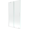 Mexen Velar parawan nawannowy 2-skrzydłowy rozsuwany 100 x 150 cm, transparent, biały - 896-100-000-01-20