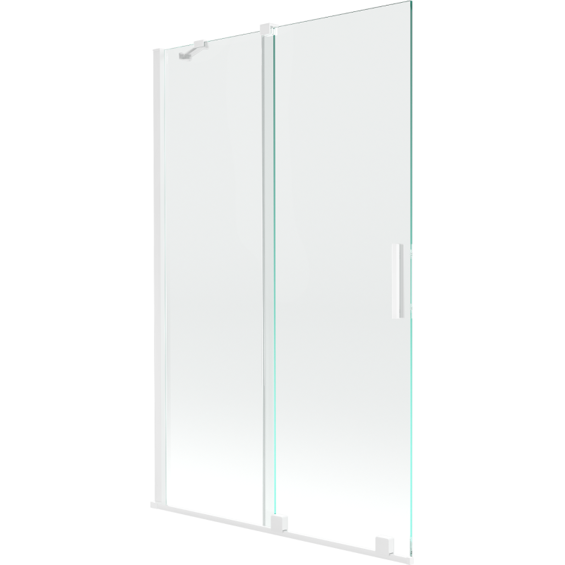Mexen Velar parawan nawannowy 2-skrzydłowy rozsuwany 110 x 150 cm, transparent, biały - 896-110-000-01-20