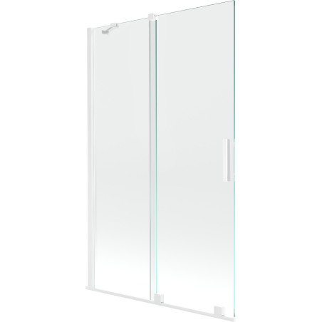 Mexen Velar parawan nawannowy 2-skrzydłowy rozsuwany 110 x 150 cm, transparent, biały - 896-110-000-01-20