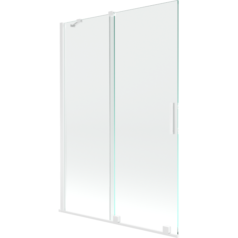 Mexen Velar parawan nawannowy 2-skrzydłowy rozsuwany 120 x 150 cm, transparent, biały - 896-120-000-01-20
