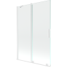 Mexen Velar parawan nawannowy 2-skrzydłowy rozsuwany 120 x 150 cm, transparent, biały - 896-120-000-01-20