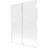 Mexen Velar parawan nawannowy 2-skrzydłowy rozsuwany 130 x 150 cm, transparent, biały - 896-130-000-01-20