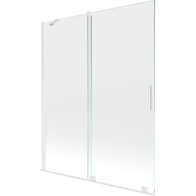 Mexen Velar parawan nawannowy 2-skrzydłowy rozsuwany 140 x 150 cm, transparent, biały - 896-140-000-01-20