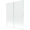 Mexen Velar parawan nawannowy 2-skrzydłowy rozsuwany 140 x 150 cm, transparent, biały - 896-140-000-01-20